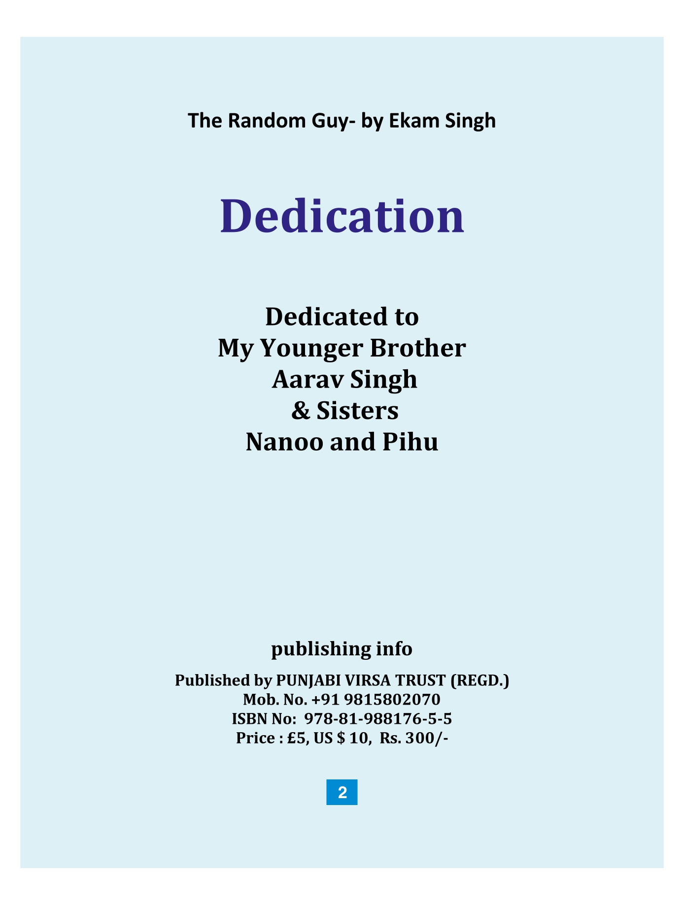 Book-File-Final_page-0002 "The Random Guy" Book for children by Ekam Singh